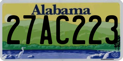 AL license plate 27AC223