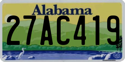 AL license plate 27AC419
