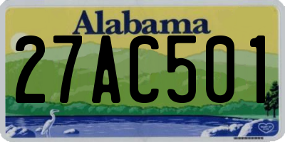 AL license plate 27AC501