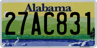 AL license plate 27AC831