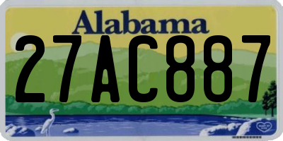 AL license plate 27AC887