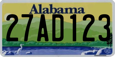 AL license plate 27AD123
