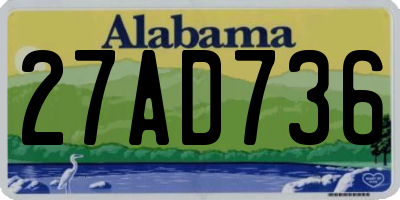 AL license plate 27AD736