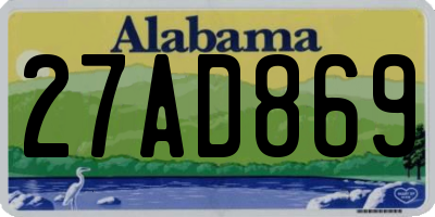 AL license plate 27AD869