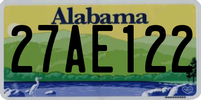AL license plate 27AE122