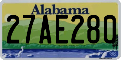 AL license plate 27AE280