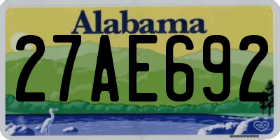 AL license plate 27AE692