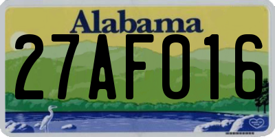 AL license plate 27AF016