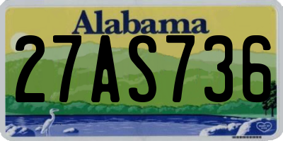 AL license plate 27AS736