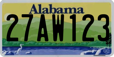 AL license plate 27AW123