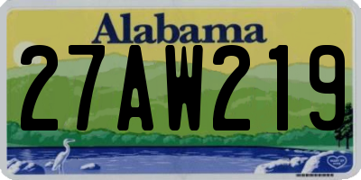 AL license plate 27AW219