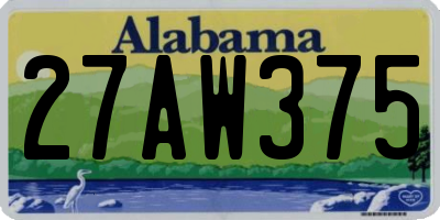 AL license plate 27AW375