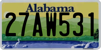 AL license plate 27AW531