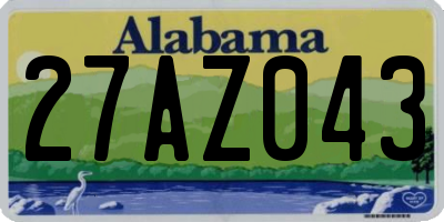 AL license plate 27AZ043