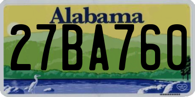 AL license plate 27BA760