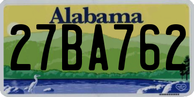 AL license plate 27BA762
