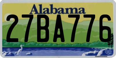 AL license plate 27BA776