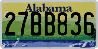 AL license plate 27BB836