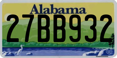 AL license plate 27BB932
