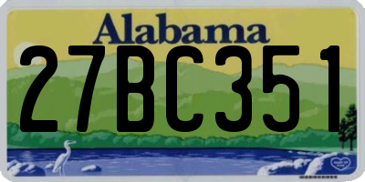 AL license plate 27BC351