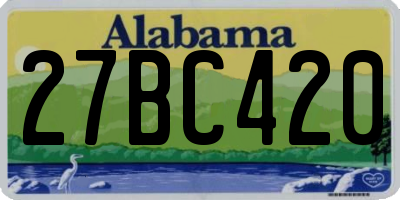 AL license plate 27BC420
