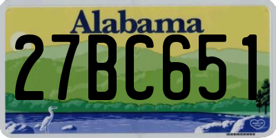 AL license plate 27BC651