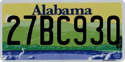 AL license plate 27BC930