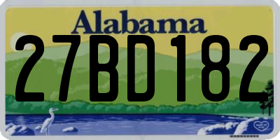 AL license plate 27BD182