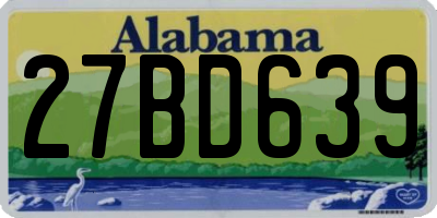 AL license plate 27BD639
