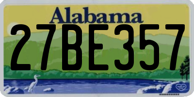 AL license plate 27BE357