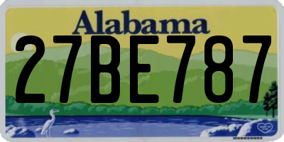 AL license plate 27BE787
