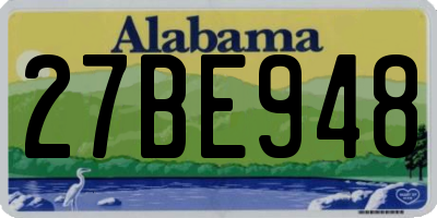 AL license plate 27BE948