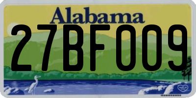 AL license plate 27BF009