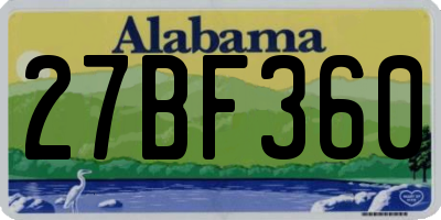 AL license plate 27BF360