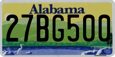 AL license plate 27BG500