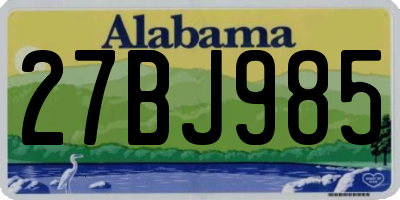 AL license plate 27BJ985