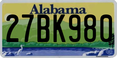 AL license plate 27BK980