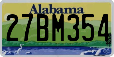 AL license plate 27BM354