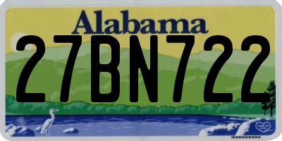 AL license plate 27BN722