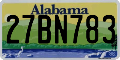 AL license plate 27BN783