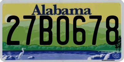 AL license plate 27BO678