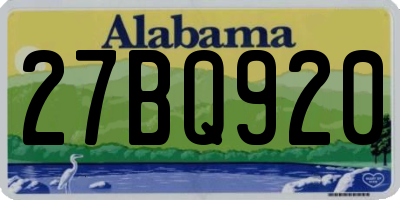 AL license plate 27BQ920