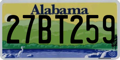 AL license plate 27BT259