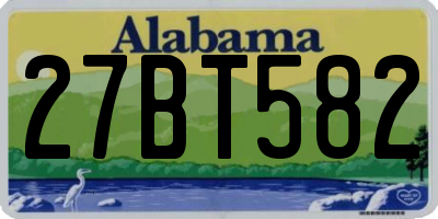 AL license plate 27BT582