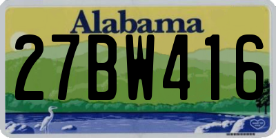 AL license plate 27BW416