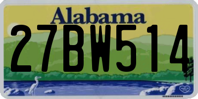 AL license plate 27BW514