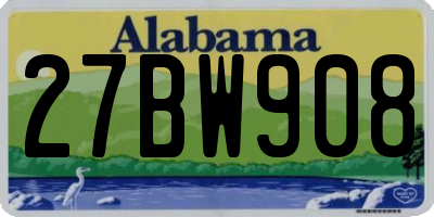 AL license plate 27BW908