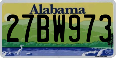 AL license plate 27BW973
