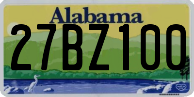AL license plate 27BZ100