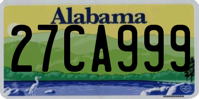 AL license plate 27CA999
